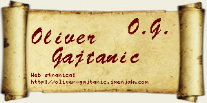 Oliver Gajtanić vizit kartica